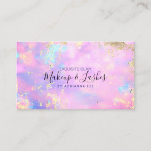 Carte De Visite Opal Holographic MUA Beauté Salon maquillage Arti