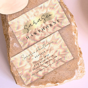 Carte De Visite Opal Pierre Rose Or Brush Stroke Luxe