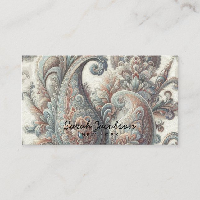 Carte De Visite Opale de Luxe Paisley (Devant)