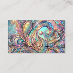 Carte De Visite Opale de luxe Paisley Diamant 