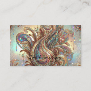 Carte De Visite Opale de luxe Paisley Diamant 