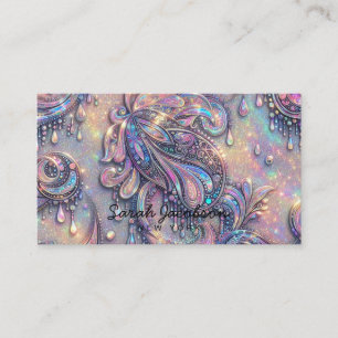 Carte De Visite Opale de luxe Paisley Diamant 