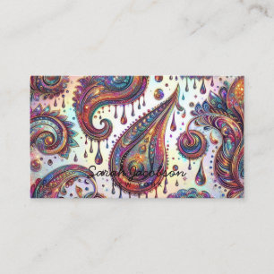 Carte De Visite Opale de luxe Paisley Diamant 