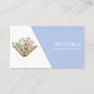 Carte De Visite Open Book Flowers Book Shop