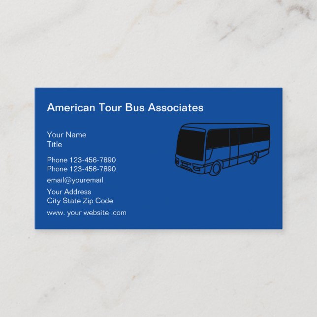 Carte De Visite Opérateur d'autobus Travel Tour (Devant)