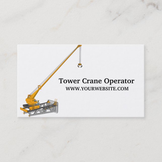 Carte De Visite Opérateur de grue à tour - Construction (Devant)
