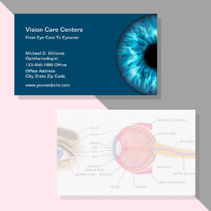 Carte De Visite Ophthalmologist Eye Care Eyewear Store
