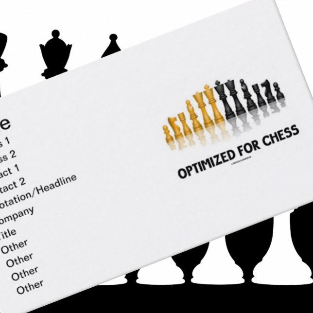 Carte De Visite Optimisé Pour Les Échecs (Jeu D'Échecs Réfléchissa (Business card for any chess player who is "Optimized For Chess")
