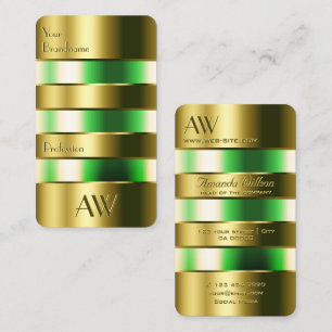 Carte De Visite Optiques à réservoir en verre d'or Liquides verts