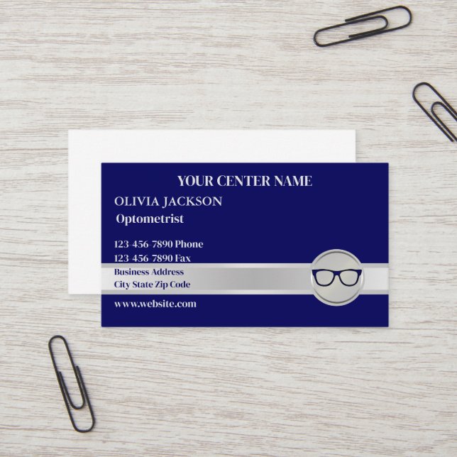 Carte De Visite Optometrist Modern Eyewear Doctor Vision Care  (Devant/Arrière en situation)