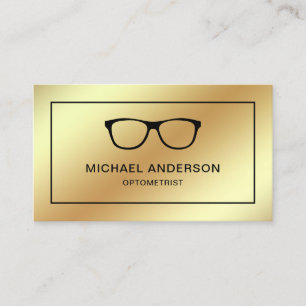 Carte De Visite Optométriste de Faux Gold Foil Eyeglasses
