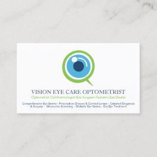 Carte De Visite Optométriste Ophtalmologiste spécialiste des yeux
