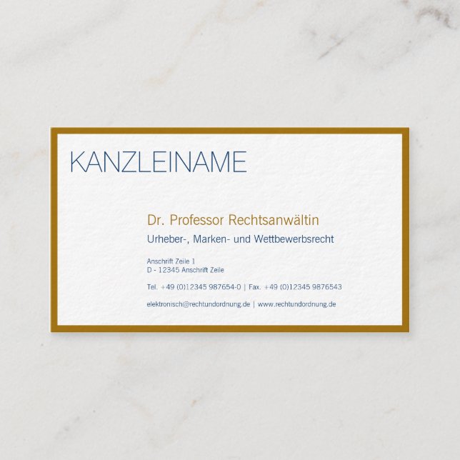 Carte De Visite Or Akzente Visitenkarte (Devant)