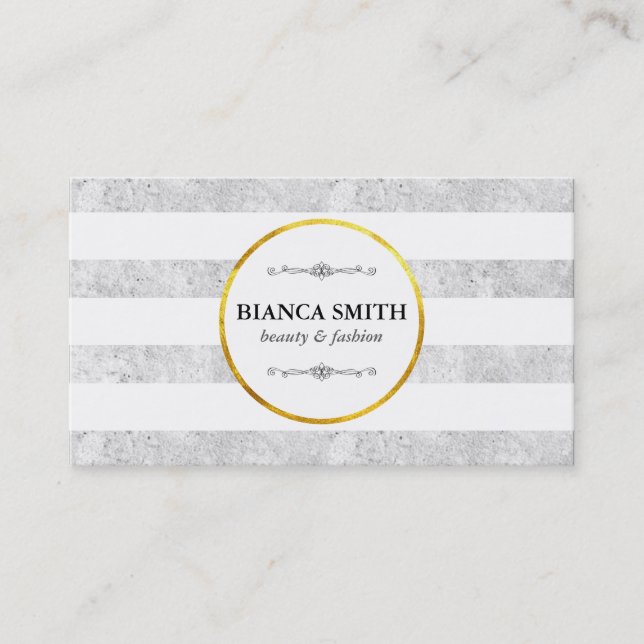 Carte De Visite Or & Blanc | Luxueux (Devant)