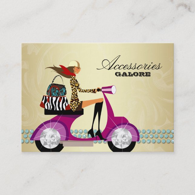 Carte De Visite Or bleu 2 de bijoux de bourses d'accessoires de (Devant)