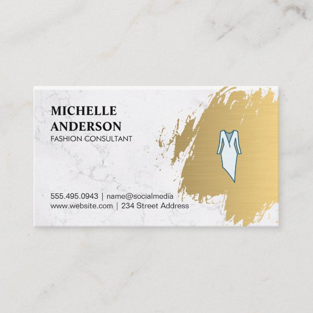 Carte De Visite Or brossé | Armoire | Concepteur de mode (Devant)