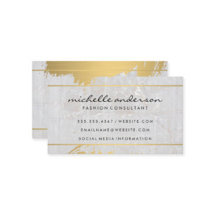 Carte De Visite Or brossé   Pierre de marbre