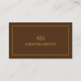 Carte De Visite Or Brown | Professionnel moderne minimaliste