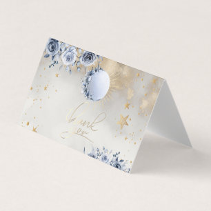 Carte De Visite Or Céleste Soleil Lune Étoiles Roses Ciel Nocturne