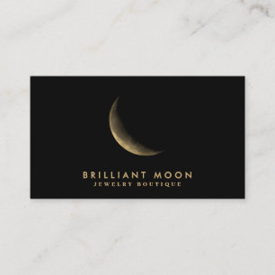 Carte De Visite Or Chic Mystique Phase de Lune Noir
