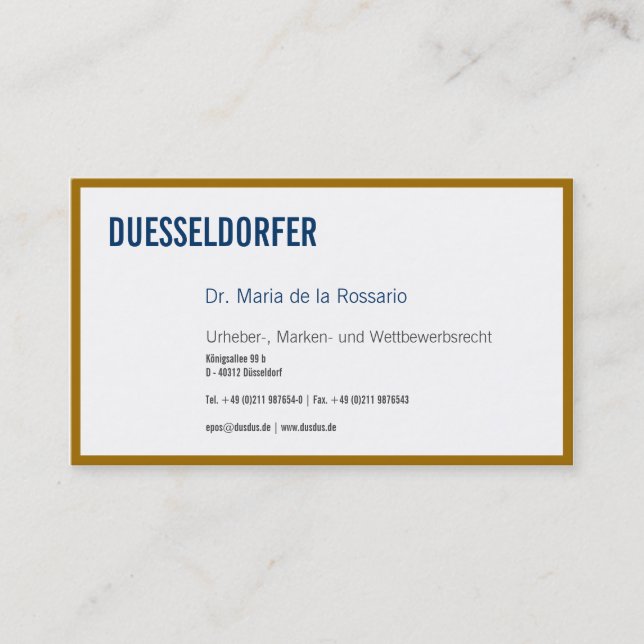 Carte De Visite Or comme couleur  (Devant)