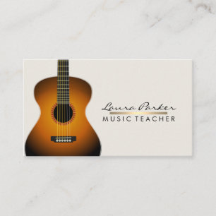 Carte De Visite Or de guitare de professeur de musique de musicien