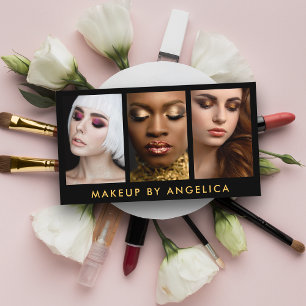 Carte De Visite Or de photo du maquilleur 3