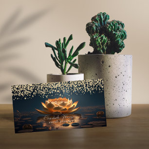 Carte De Visite Or Diamants Lotus Sombre