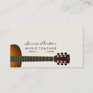 Carte De Visite Or d'instrument de guitare de professeur de