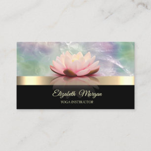 Carte De Visite Or élégant, Lotus Holographique Opal