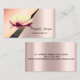 Carte De Visite Or Elégant moderne Lotus Rose Gold géométrique