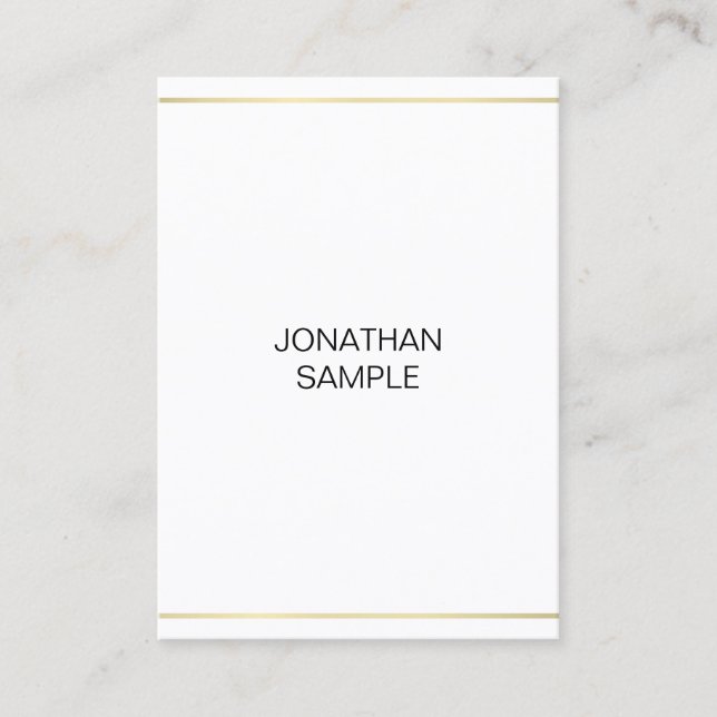 Carte De Visite Or élégant simple moderne professionnel (Devant)