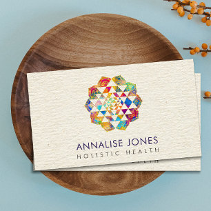 Carte De Visite Or et aquarelle Sri Yantra / Sri Chakra