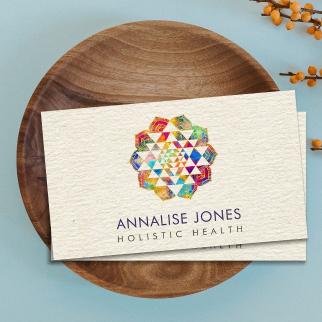 Carte De Visite Or et aquarelle Sri Yantra / Sri Chakra (Créateur téléchargé)