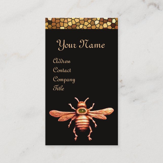 CARTE DE VISITE OR HONEY BEE / BEEKEEPER BEEKEEPER MONOGRAM (Devant)