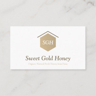 Carte De Visite Or immobilier Gold Honeycomb Home