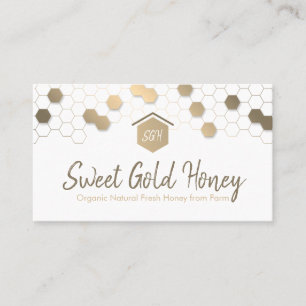 Carte De Visite Or immobilier Gold Honeycomb Home