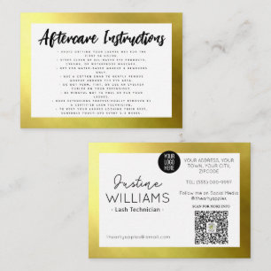 Carte De Visite or Lashes Eyelash Extensions post-soins