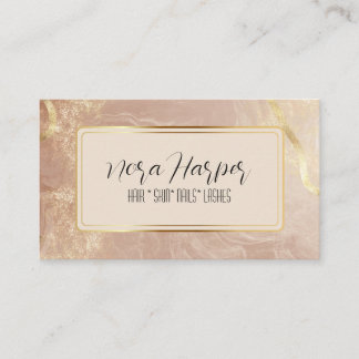 Carte De Visite Or Mauve rose marbré