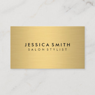 Carte De Visite Or Métallique minimaliste Faux brossé