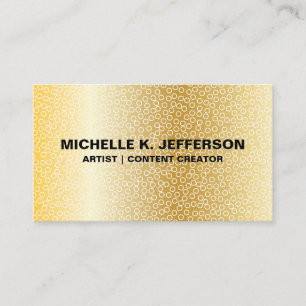 Carte De Visite Or métallique   Motif géométrique