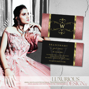 Carte De Visite Or noir luxueux avec Parties scintillant rouge et