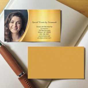 Carte De Visite Or personnalisée en or avec évasement professionne