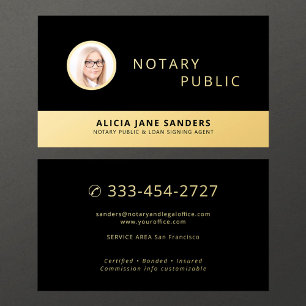 Carte De Visite Or photo professionnel de notaire public en or noi