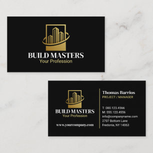 Carte De Visite Or Professionnel Constructeur Construction en Or N