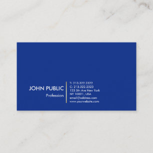Carte De Visite Or professionnel moderne minimaliste de bleu de