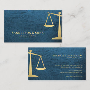 Carte De Visite Or professionnel or bleu avocat