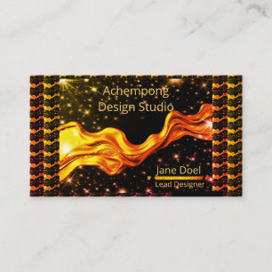 Carte De Visite Or profond doré Flow Starry – Style Luxe Moderne