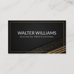 Carte De Visite Or rayé   Motif noir doré