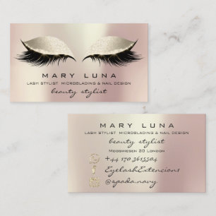 Carte De Visite Or rose d'ivoire de mèches de sourcils de